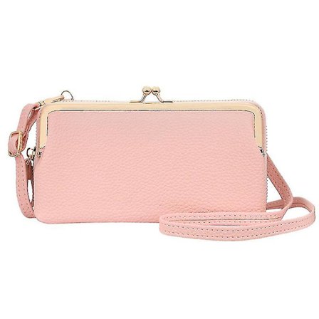 Dam PU Sling Bag Crossbody Mobiltelefon Väska För Flicka Lätt Mini Axelväska Plånbok Med