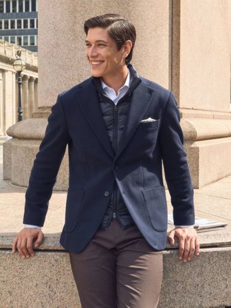 John Henric Men's Marineblå Casual Blazer Size XL