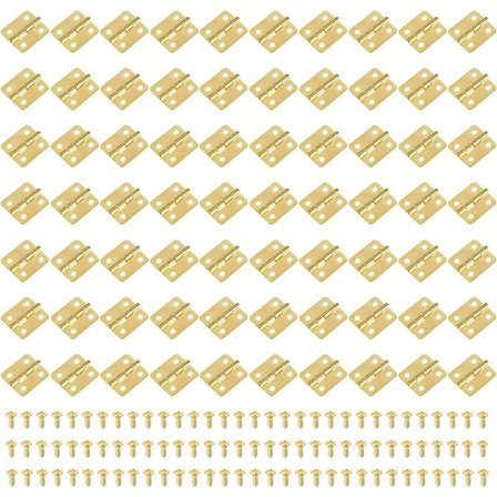 70 stk. 6-punkts mini gule trækasse hængsler mikro små hængsler, Til hjemmemøbler, døre og vinduer osv.