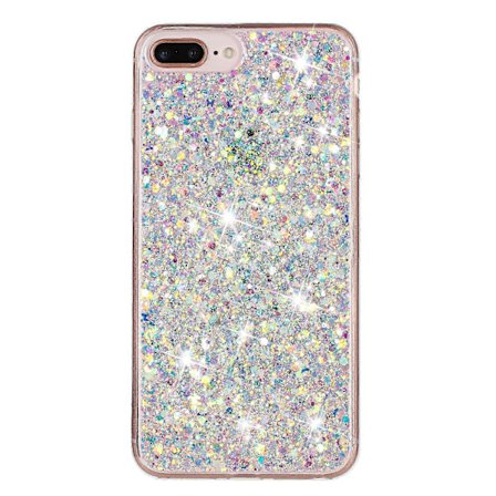 För iPhone 6 Plus/7 Plus/8 Plus 5,5 tum Glitterpulver Dekor Telefonskal Epoxi TPU Telefonfodral