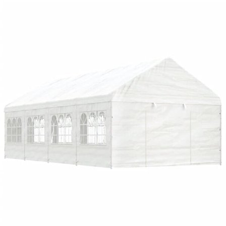 vidaXL Paviljong med tak vit 8,92x4,08x3,22 m polyeten