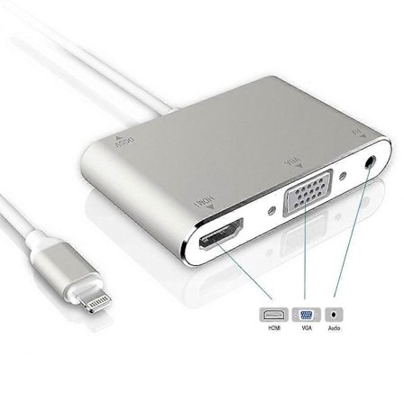 1080P Lightning til HDMI VGA Audio Video Adapter Konverter for Apple