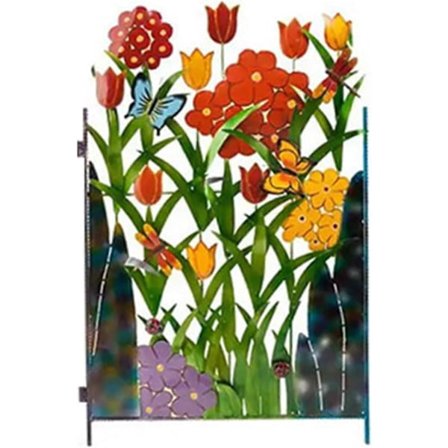 Smidjärn Metall Silhuett Färg Blomsterträdgårdsstaket Rostfritt Järnbarriär Blomma Metall Landskap