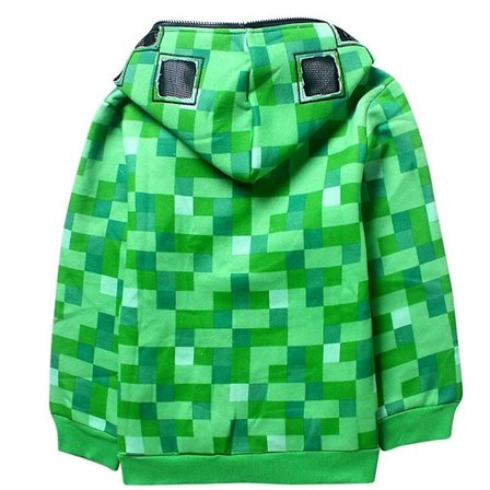 Minecraft Creeper Kids Långärmad Hoodie Sweatshirt Coat med dragkedja.x