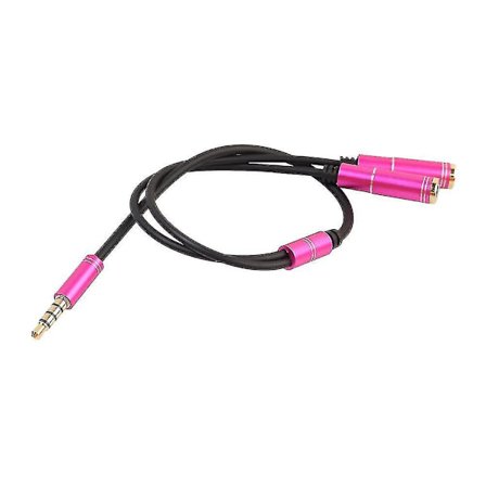 3.5mm Earphone Mic Audio Splitter Aux Extension Adapter Cable For Pc Microphone