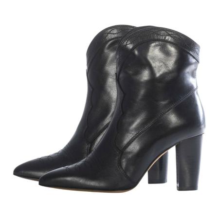Toral Leather Western Booties , Zwart , Dames , Maat: 38 EU Enkellaarsjes