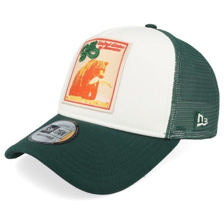 New Era - Vit trucker Keps - California Patch White/Green A-Frame Trucker @ Hatstore