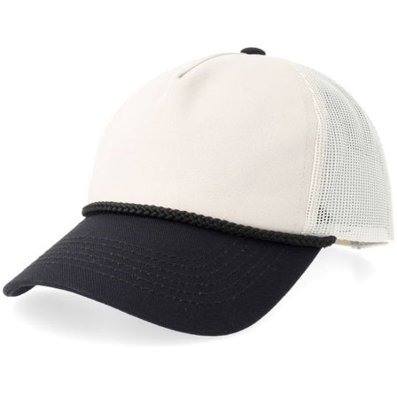 Equip - Beige trucker Keps - Beige/Black Canvas A-frame Golfer Trucker @ Hatstore