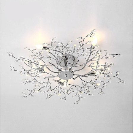 5-valaisimen 78 cm kattovalaisin LED-kristallivalaisin kromattua metallia