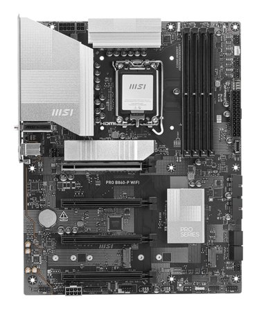 MSI PRO B860-P WIFI Hovedkort LGA 1851, B860, DDR5, 1x PCIe 5.0, 3x M.2