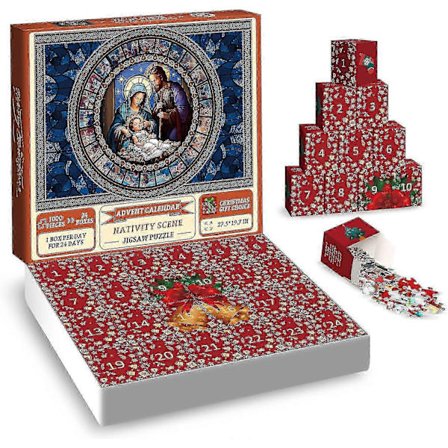 Julkrubba Pusselbitar - Jesus, Scen Pussel 1000 (FMY)