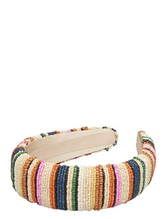Becksöndergaard Stripes Wide Beaded Hairbrace - Multi/patterned - ONE SIZE