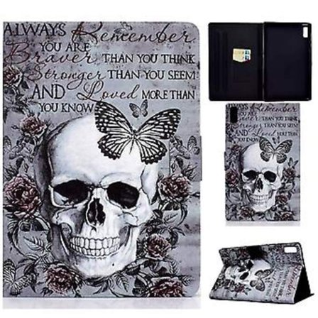 Färgad Ritning PU-Tablettfodral för Lenovo Tab P11 Gen 2 (Skalle)