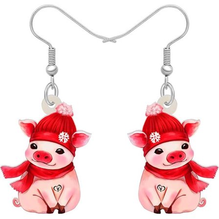 Akryl Pink Gris Øreringe Dingle Søde Gris Smykker til Piger Kvinder Gris Gaver