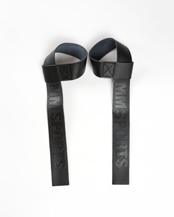 MM Sports Lifting Straps Leather, Black