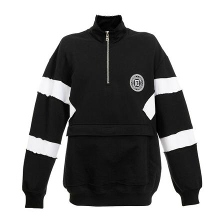 Balmain Logo-Print Zip-Up Sweatshirt Sort, Herre Trøjer