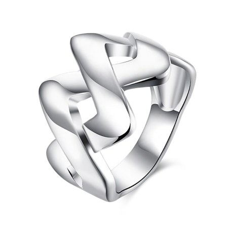 925 Sterling Silver Bokstavsring Mode Smycken Charm Ring 7-10