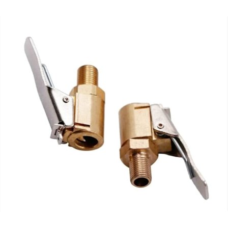 2 stk. ventiladapter til bildæk, 8 mm messingspids pumpeventil, ventilklemme, forbindelsesadapter til bil- eller lastbildæk