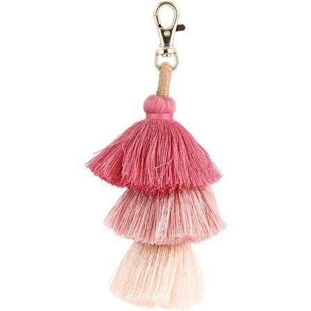 Färgglada Tofsar Charm Nyckelring Bilnyckelring Hållare Väska Plånbok.