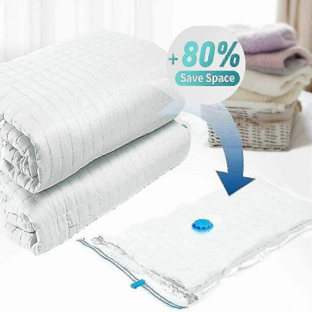 5 stk. vakuumoppbevaringsposer, plassbesparende forsegling, komprimerende jumbo supersize (5 og 10 stk. sett)