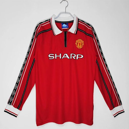 Retro legendarisk 98-99 Manchester United långärmad tröja Beckham Nr 7 Beckham Nr 7