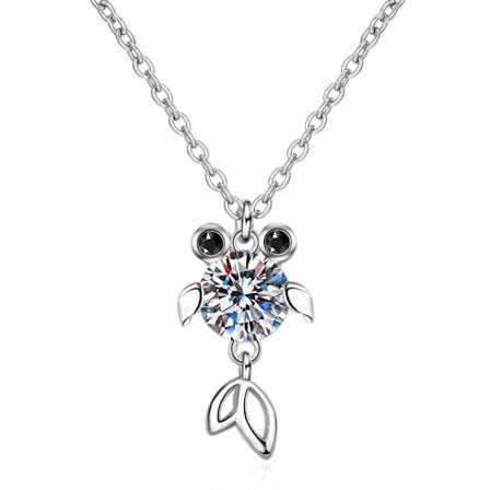 Moissanite guldfiskhänge halsband 1CT S925 silver D färg ideal cut diamant halsband för kvinnor