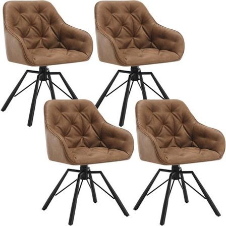 Rootz pyörivä ruokatuoli - keittiön tuoli - pyörivä nojatuoli - keinonahka - ergonominen muotoilu - 57,5 ​​cm x 82,5 cm x 53 cm