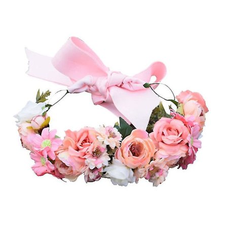 Daisy Wreath H Bröllopsblomma Brud H Fash Beach H R Vacat Photo Prop ()