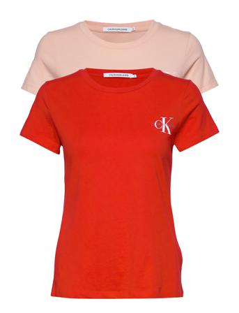 2-Pack Monogram Slim Tee T-shirts & Tops Short-sleeved Röd Calvin Klein Jeans