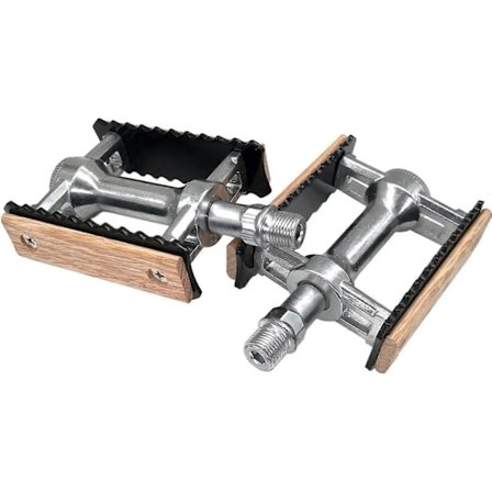 Cykelpedaler Set Vintage Cykelpedaler Trä Aluminium Halkfria Cykelpedaler Par Klassiska Pedaler Svart