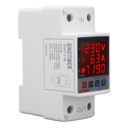 Over- og underspenningsvern Justerbar Selvtilbakestilling Intelligent Spenningsbeskyttelsesenhet AC220V 63A