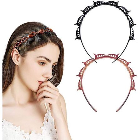 Tupla Bangs -hiuspinnit, 2 kpl hiuspinni-päännauhoja, kiertävä ja kiinnitettävä päännauha/Korean punottu päännauha/hiuspinni-hiusnauha/DIY-hiusnauha 