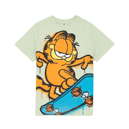 Garfield Barn T-shirt för barn/barn 5-6 år Pastellgrön