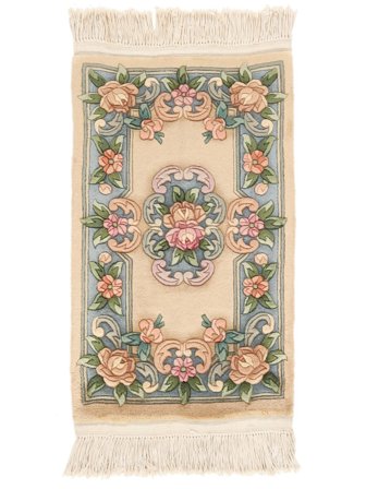 Hand Knotted China 90 Line Rug 60X90 Wool Beige/Brown Small