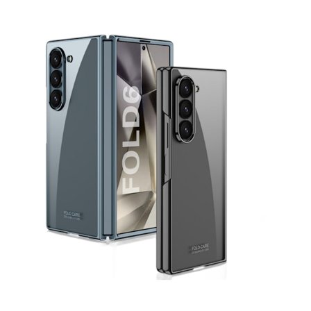 Samsung Z fold6:lle sopiva galvanoidusta puhelimen kuoresta valmistettu Phantom-taittuva suojakuori, yksinkertainen läpinäkyvä kova kuori