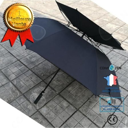 CONFO Sateen Sateen kaksikerroksinen 30 tuuman sateenvarjo, suuri suora varsi tuulenpitävä sateenvarjo, ulkoilugolf sateenvarjo kaksikerroksinen