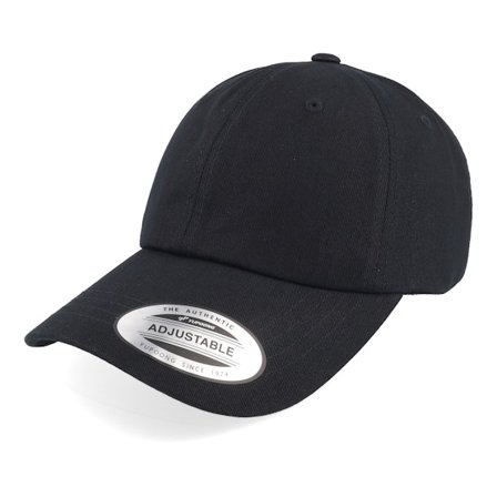 Yupoong - Noir unconstructed Casquette - Black Dad Cap @ Hatstore