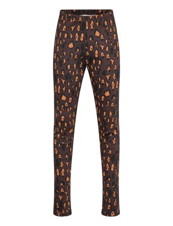 Leopard Aop Brushed Leggings Bottoms Leggings Black Mini Rodini
