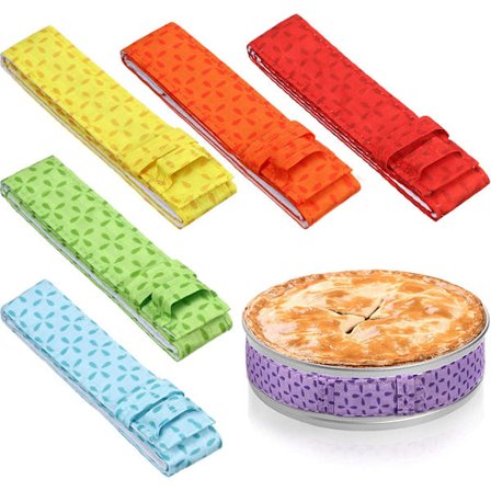 6 delar Bakremsor Färgglada Bake Even Strip, Cake Pan Strips, Absorberande tjocka bomulls Cake Strips, Bakplåtsskyddsrem, Bakningsvarp för Cl