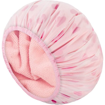 (Pinkki)Suihkumyssy naisille, froteevuorattu EVA-ulkopinta, uudelleenkäytettävä, kaksinkertainen vedenpitävyys