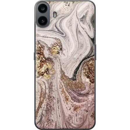 Kompatibelt Mobilskal till Nothing Nothing CMF Phone 1 Beige guld marmor lyxig design med mjuka linjer och metallisk glans inspirerad av elegant inred
