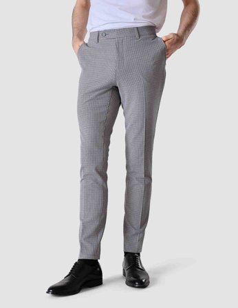 Shaping New Tomorrow - Essential Suit Pants - Duo Check Blue - Slim Fit - Herren - Größe 34/30