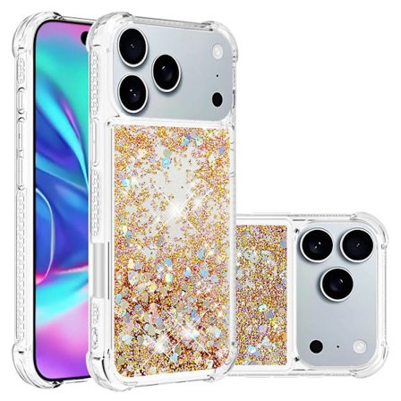 SKALO iPhone 17 Pro Max Kvicksand Glitter Skal - Guld
