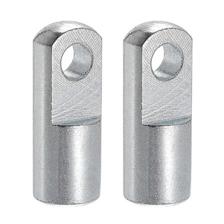 Luftcylinderstavsgaffelände M10x1.25 Hontråd 52.5mm Längd I-Typ Koppling Silver 2st