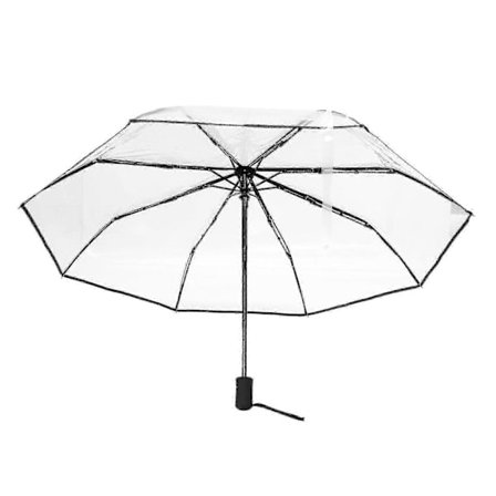 Transparent Paraply Automatisk Paraply Regn Kvinder Mænd Sol Regn Auto Paraply Kompakt Foldbar Vindtæt