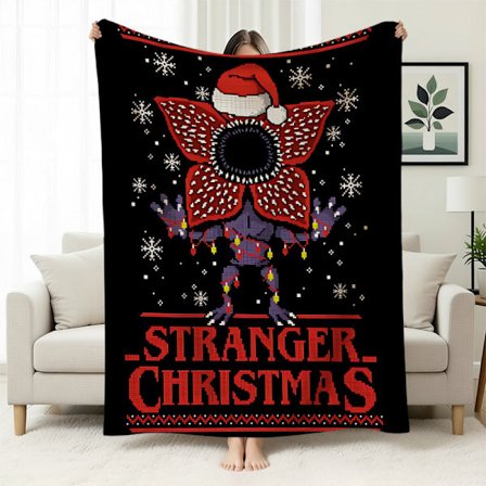 Stranger Things 5 Fleecefodrad Varm Filt, Stranger Things-tema Filt för Tupplurar, Flanellfilt, Specialtillverkad