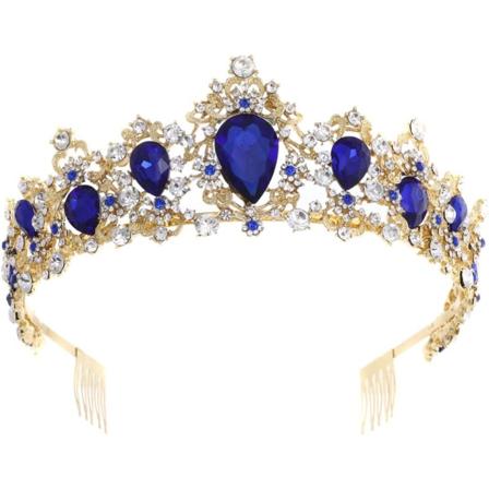 Kristalliset hääkruunut kammalla, tiara kruunut strass-koristeilla