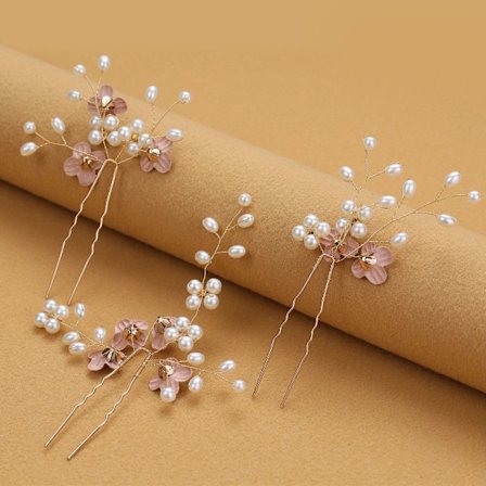 3kpl/ set Flower Hair Pins Hiusklipsit PINK