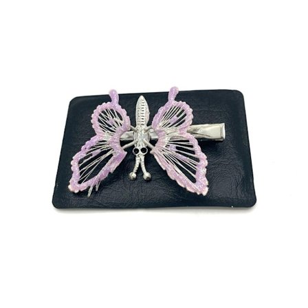 Hair clip butterfly purple glittery right