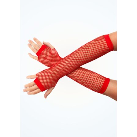Mesh handsker - lang rød